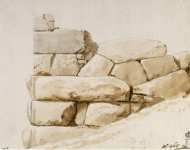 Houel Jean-Pierre-Laurent Corner of the Western Facade of the Ancient Palace or Temple on the Hill near Cefalu - Hermitage